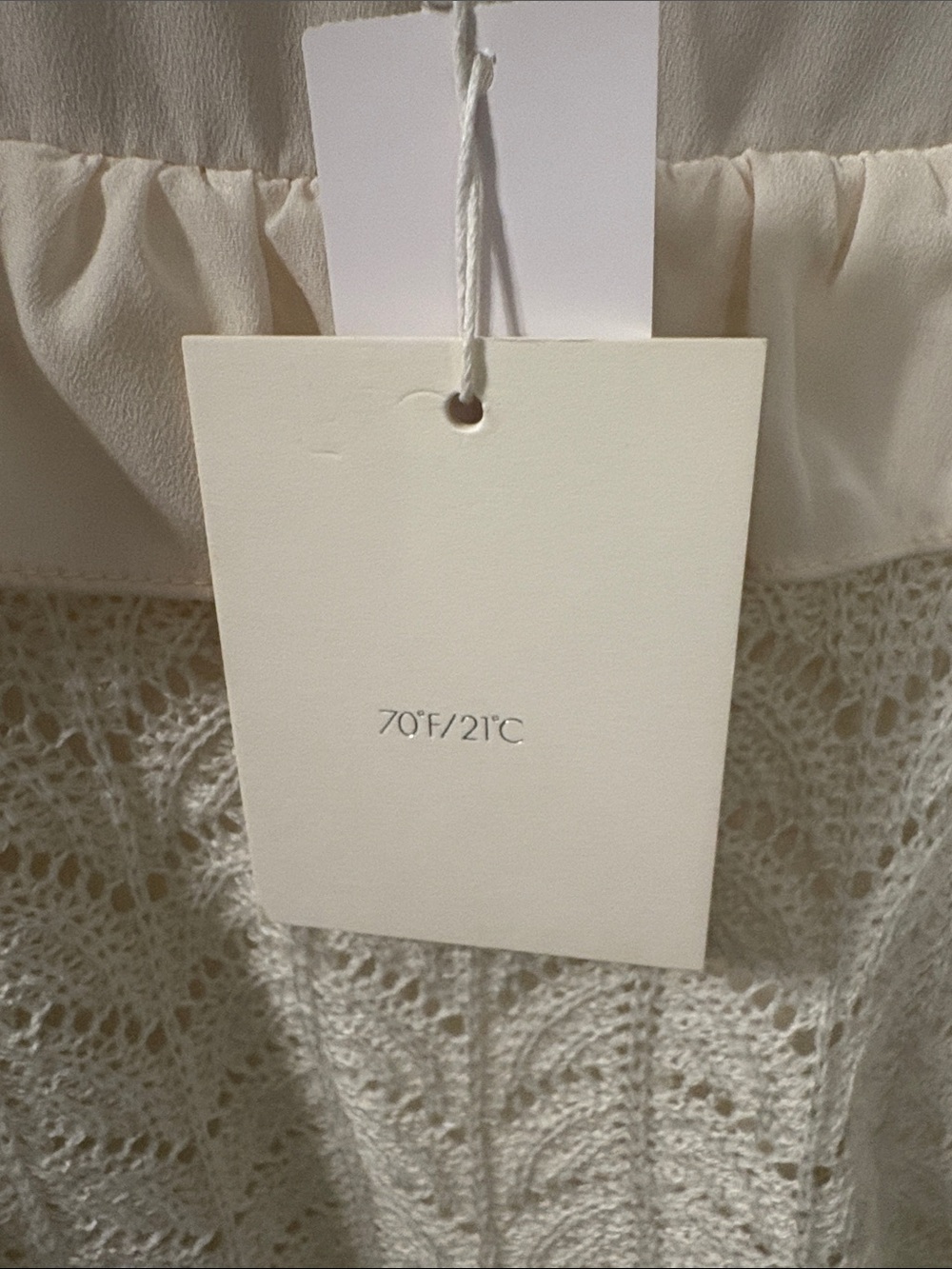 70/21 Cream Ruffle Knit-Front Top - Picture 2 of 8